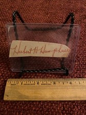 HUBERT H. HUMPHREY - AUTOGRAPH Signed 1x4 Cut LBJ Vice President Authentic!