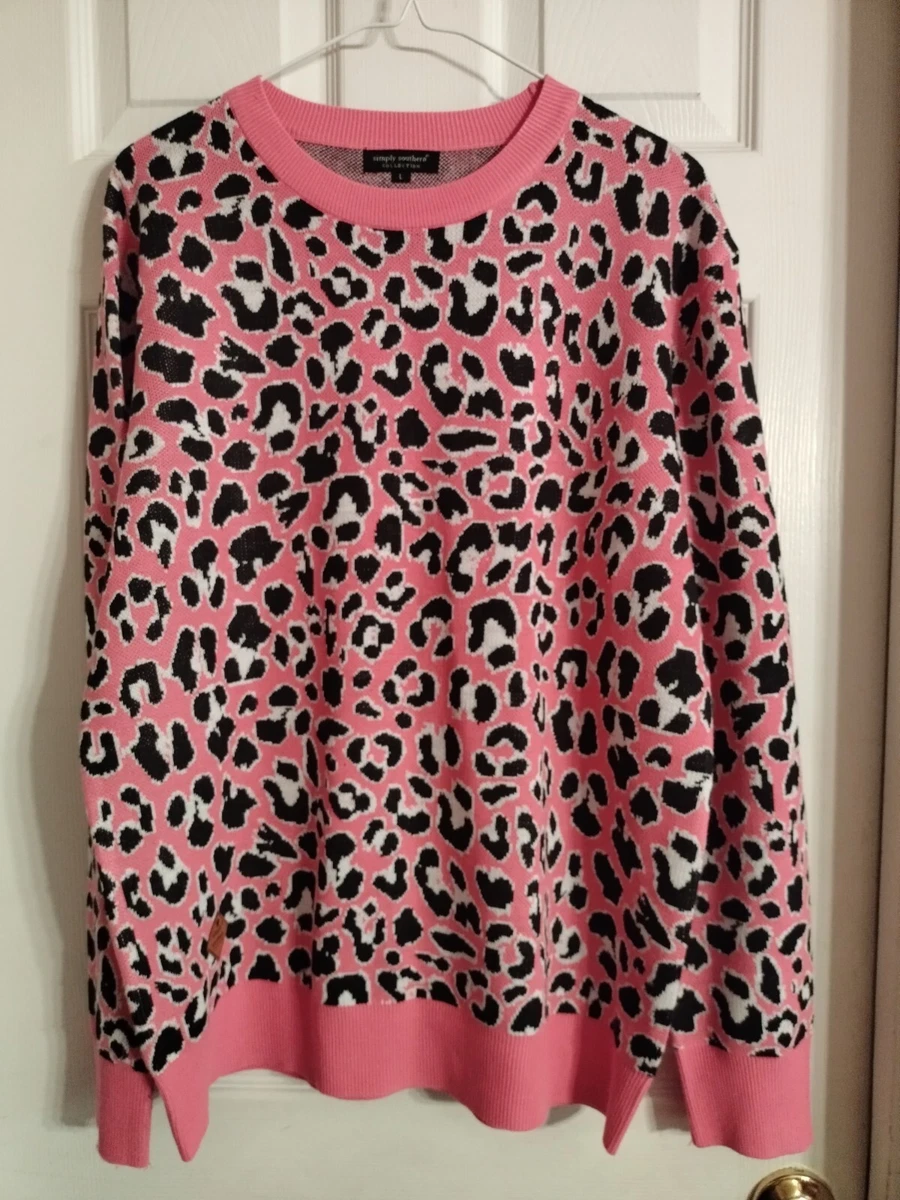 Pink leopard print clearance sweatshirt