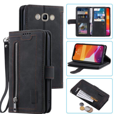 For Samsung Galaxy J7 2016 Wallet Case,Leather Zipper Magnetic
