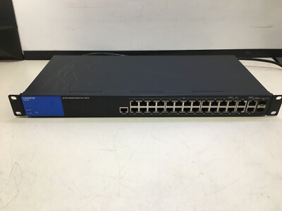 LINKSYS 28-PORT BUSINESS MANAGED GIGABIT PoE+ SWITCH (LGS528P) W/ RACK EARS