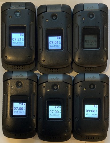 LOT OF SIX VERIZON SONIM XP3 XP3800 4G LTE RUGGED FLIP PHONES FOR REPAIR
