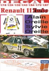 DECAL RENAULT 11 TURBO A.OREILLE R.MONTECARLO 1986 8th (08)