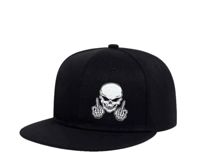 Skeleton Finger Skull Baseball Cap Snap Back Hat