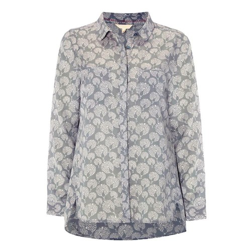 Ex White Stuff Grey Soft Printed Blouse 