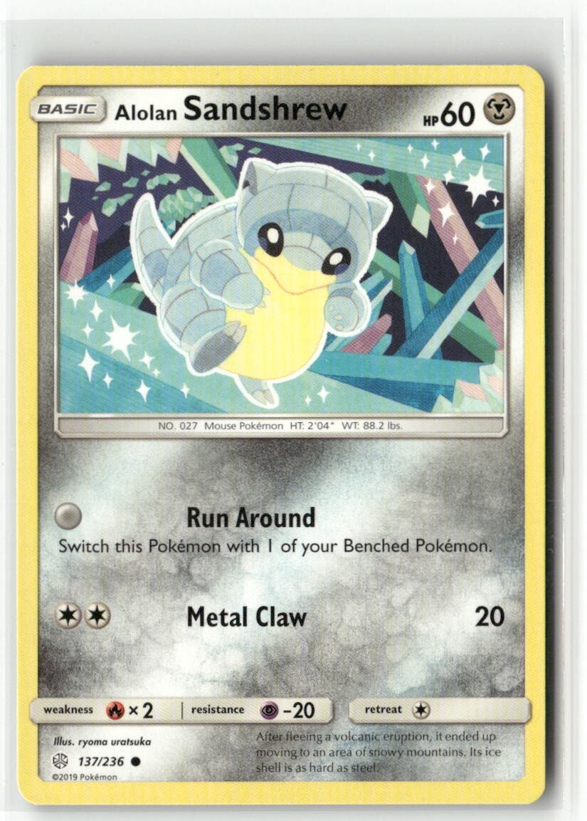 Alolan Sandshrew 137/236 - Cosmic Eclipse - Pokemon TCG NM