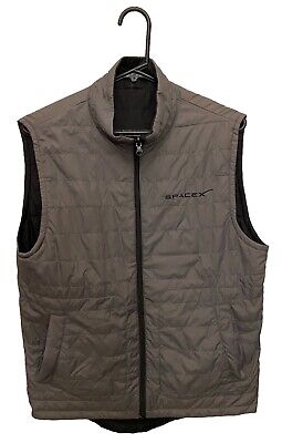 SpaceX Space X Puffer Reversible Vest Zip Grey/Black Adult SpaceX Space X Puffer Reversible Vest Zip Grey/Black Adult
