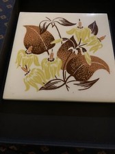 Vintage Mosaic Made In Usa Tile Floral Motif 6 6 Retro