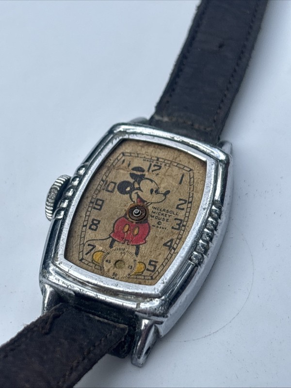 Mickey Mouse Ingersoll Watch Vintage 1930s RARE Parts Repair only No Glass Cover