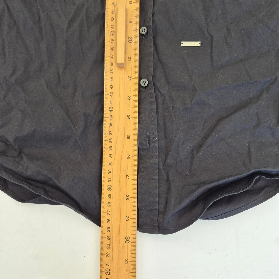 DSQUARED2 Shirt 48 Black Men's Cotton Blend Button-Up Casual Classic - Image 2 of 4