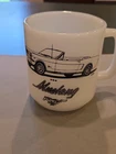 Vintage Glasbake Convertible Mustang 67-68 Coffee Mug Cup Milk Glass 1980