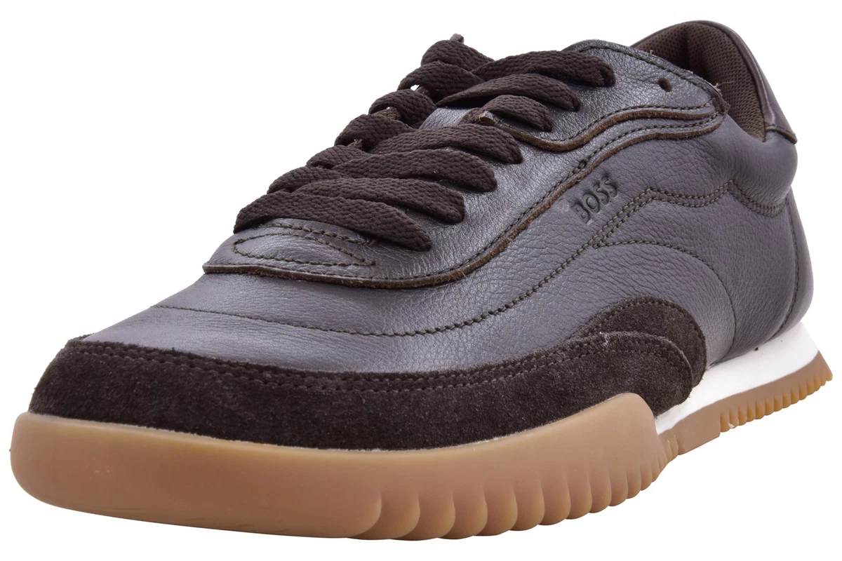 Boss Hugo Boss Shoes Mens 8 (UK 7) Aspin Leather Toe Cap Dark Red Rubber Sole HUGO BOSS Leather Upper Brown Casual Shoes for Men for sale  main image 3