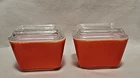 PYREX 2 Red 501 Refrigerator Dish Lid 1.5 cups B C Ovenware USA Granny Vintage