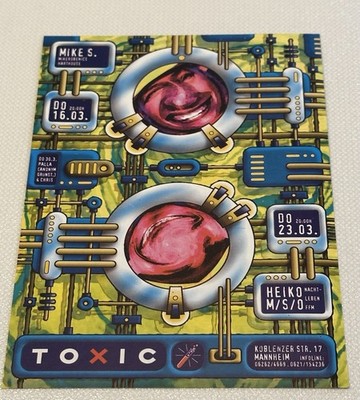Toxic 1995 Mannheim Flyer Rave Techno DIN A 6
