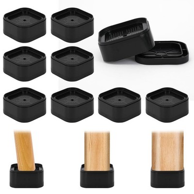 8 PCS Furniture Risers Adjustable Heavy Duty Bed Square Black Lift 1.5 Inch