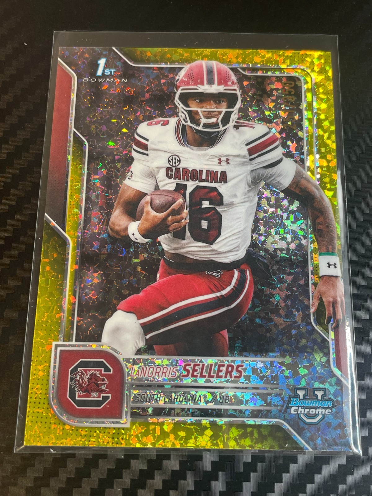 2025 Bowman Chrome University LaNorris Sellers Yellow Mini Diamond 251/350 #168