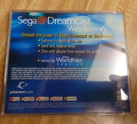 ORIGINAL SEGA DREAMCAST WEB BROWSER CD & CASE WORLDNET PLANETWEB WORLD WIDE WEB