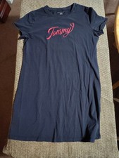 TOMMY HILFIGER DRESS NAVY BLUE LOGO RED WOMEN SIZE Xal