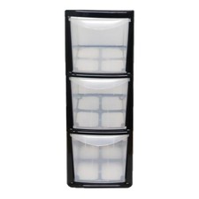 2x Clear Medium Plastic Storage Drawers Stackable Modular Cabinet Organizer Unit