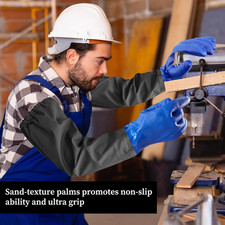 PVC Chemical Resistant, Long Rubber, Heavy Duty Waterproof Gloves for Chemica...