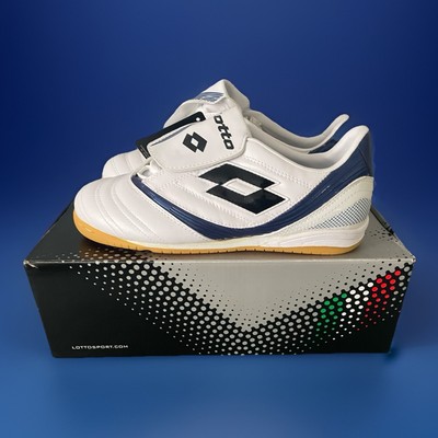 NEW LOTTO Shoe Indoor Soccer Vento Spirit ID OL US7.5 UK6.5 White Blue Man M0607