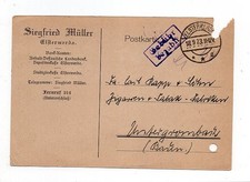 Deutsches Reich Postkarte Gebühr bezahlt Elsterwerda 18.9.23 Siegfried Müller