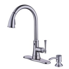 Hemming Single-Handle Touchless Pull Down Sprayer Kitchen Faucet with Soap Dispe