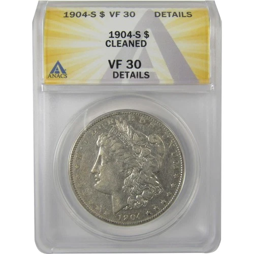 1904 S Morgan Dollar VF 30 Details ANACS Silver $1 Coin SKU:I21153