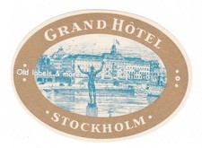 x5760 Grand Hotel STOCKHOLM Sweden luggage label Kofferaufkleber