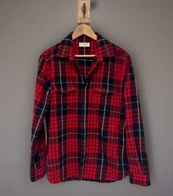 Saint Laurent YSL 2018 Made in Japan Mens Red Buffalo Check Wool