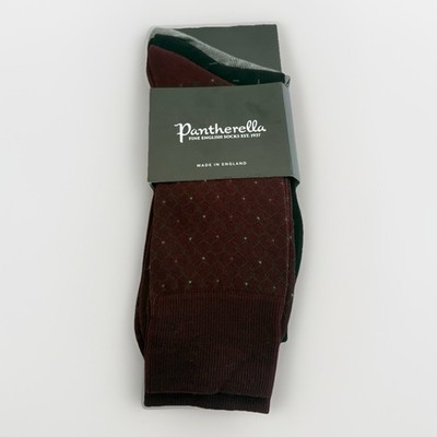 Pantherella Herrensocken 3er Pack Anzugsocken Baumwolle Größe Small 6-7 Designer Neu