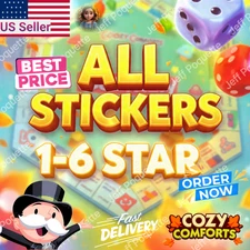 Gold sticker event/ All 1-6⭐ Monopoly Sticker Go🌸CHEAPEST 🔥 SUPER FAST🕘24/7