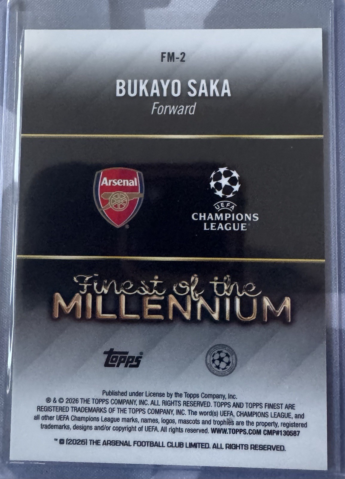Topps Finest 2026 UCL Bukayo Saka Arsenal Finest Showmen x2/ Millennium x2 Lot4 view 4