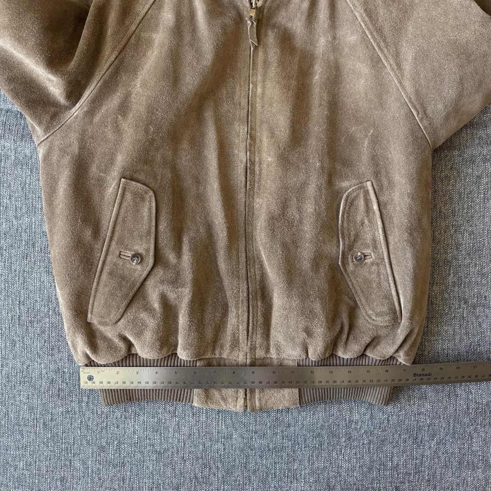 Vintage Polo Ralph Lauren 100% Suede Leather Bomber Jacket Men’s M Plaid Flannel thumbnail 15