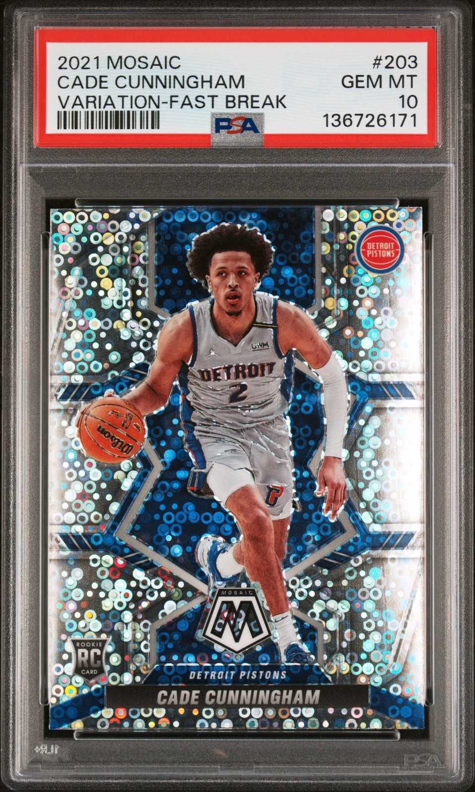 2021 Panini Mosaic #203 Cade Cunningham Variation-Fast Break PSA 10