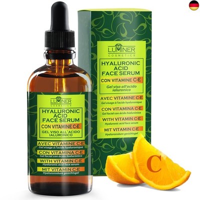 Luminer Hyaluron Serum 100ml   Hyaluron Serum Gesicht mit Vitamin C & E, S