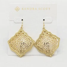 New Kendra Scott Kirsten Gold Filigree Drop Earrings