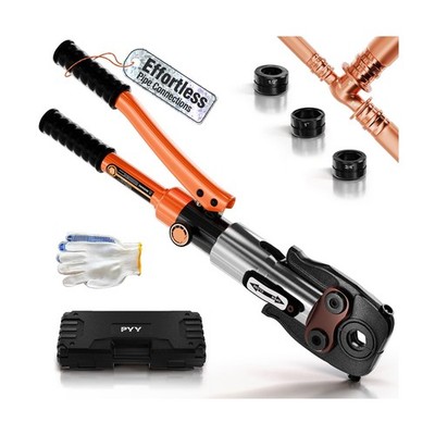 PYY Copper Pipe Crimping Tool - Hydraulic Copper Press Tool w/ 1/2'', 3/4'', 1''...