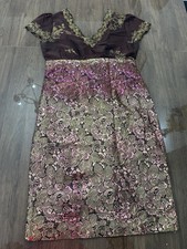 Ready made Brown and pink floral dress vintage vibe dress #floraldress