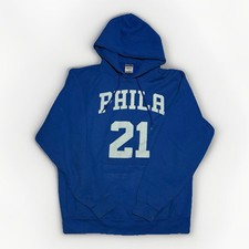 76ers Joel Embiid Hoodie Size Large #21 NBA Sweatshirt Jerzees Nublend