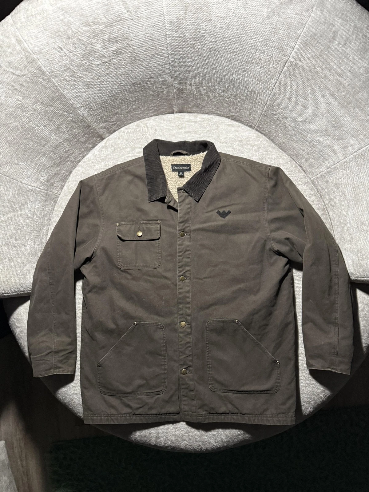 Dunbrooke Jacket Mens XL Brown Sherpa Lined Canvas Chore Coat Workwear