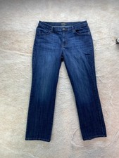 Lee Womens Size 16 Medium Dark Wash Mid Rise Relaxed Straight Leg Stretch Jeans