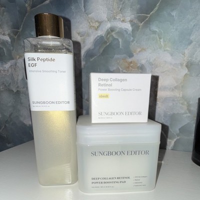 SUNGBON EDITOR Skin Care Set: Silk Peptide, EGF, Collagen, Retinol, Toner, Cream
