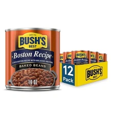 BUSH'S BEST, Canned Boston Baked Beans 🫘 16 oz (Pack of 12)