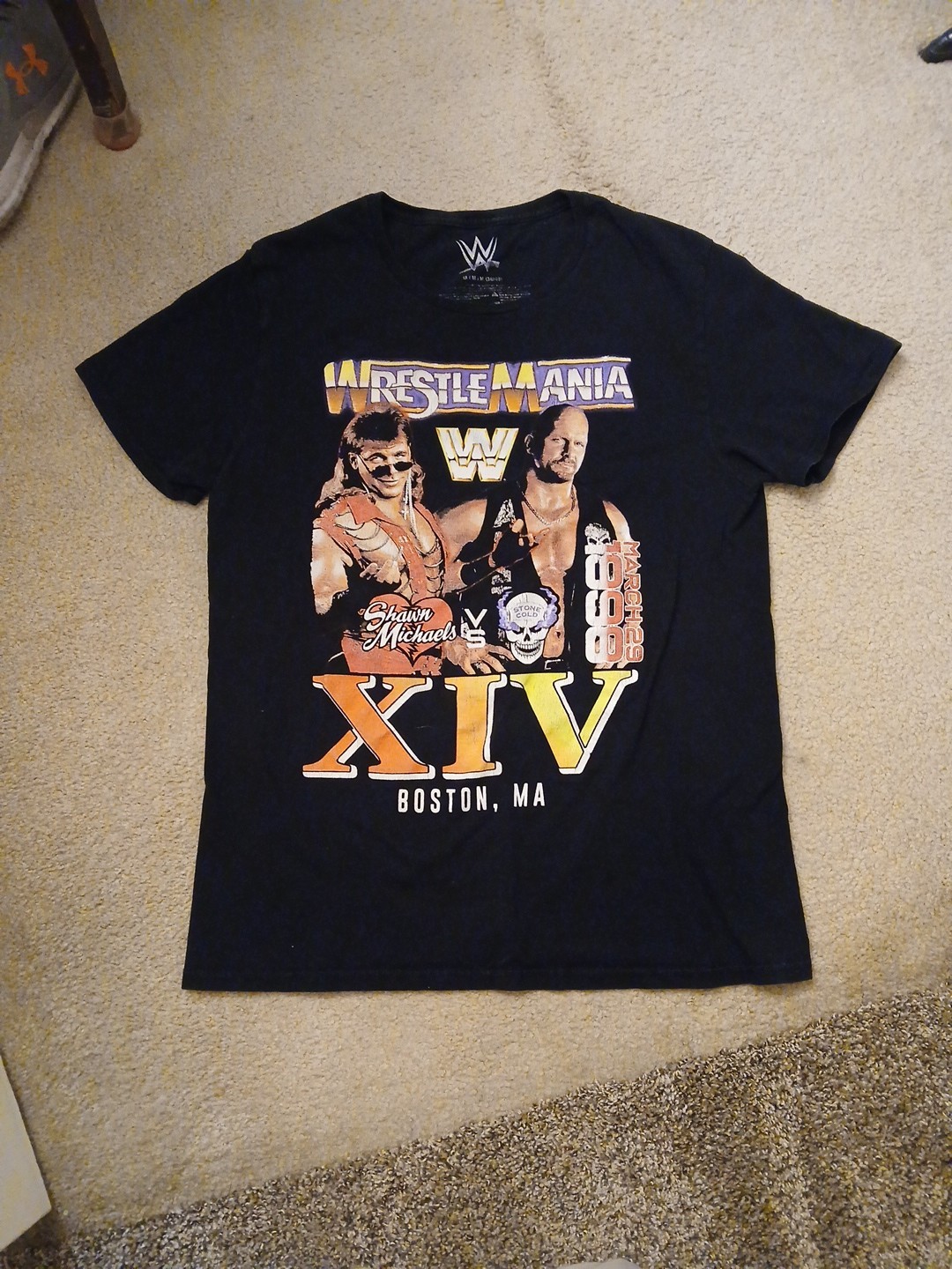 WWE Wrestlemania XIV T Shirt Men's Medium Shawn Michaels Stone Cold WWF FLAWS