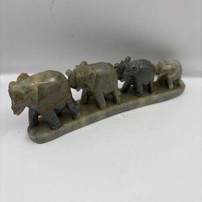 Onyx Trail of Three Elephants elephant figurine Made In India vintage