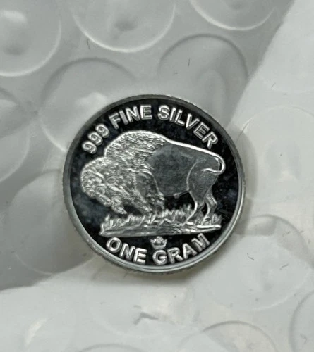 1 gram 999 Silver Round Buffalo Design Golden State Mint GSM BU. 1 gram