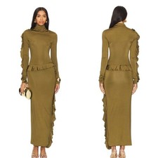 Paris Georgia Mira Dress in Olive Green S NWT