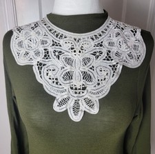 Elegant Battenburg Lace Collar Butterfly, Floral, Ecru