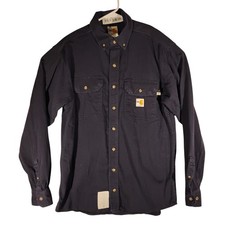 Carhartt FR shirt mens M Medium navy blue Cat 2 NFPA 2112 flame resistant 294-20