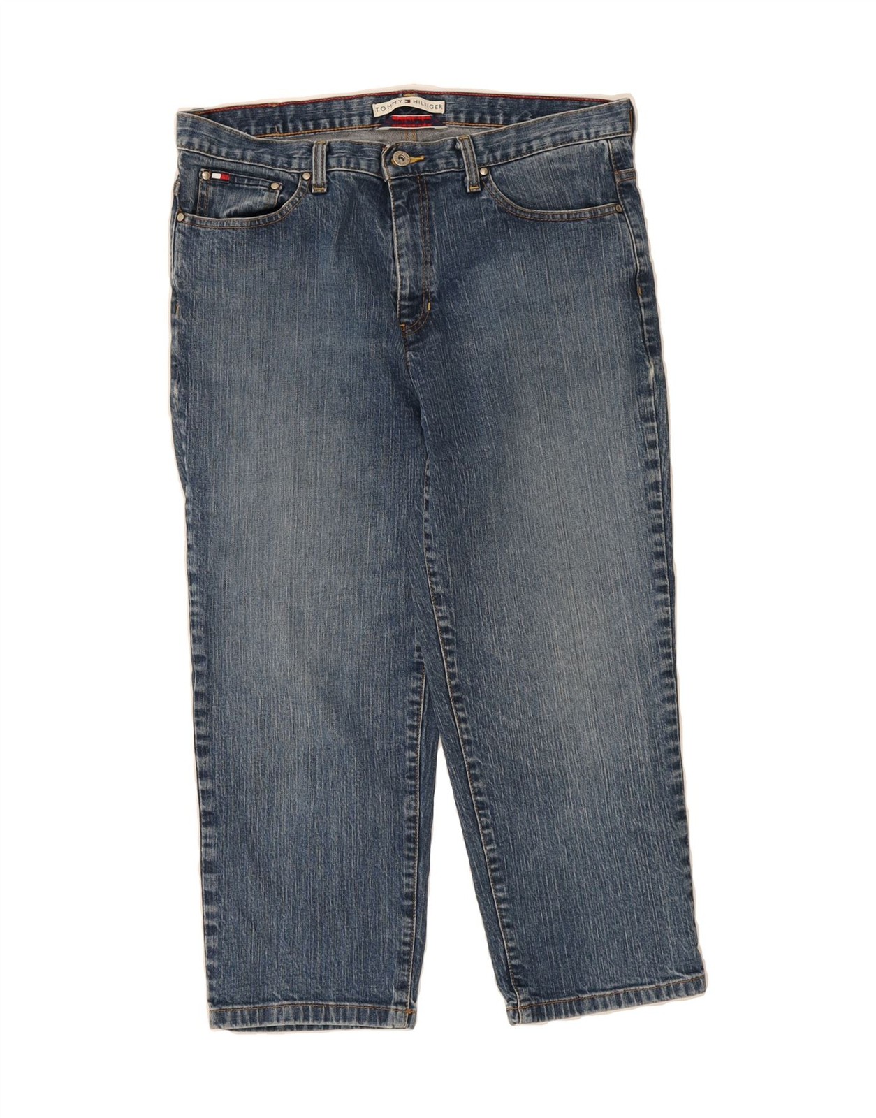 TOMMY HILFIGER Womens Boyfriend Cropped Jeans W34 L23 Blue AX08